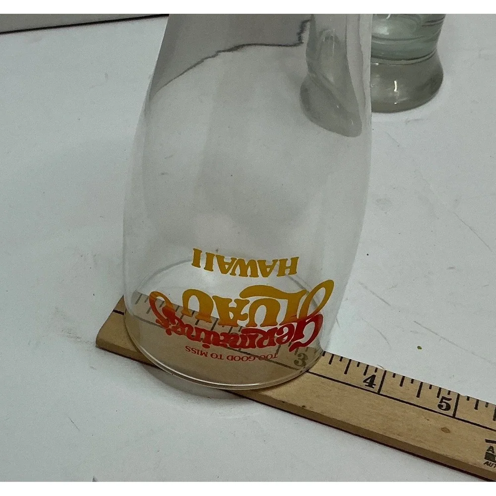 Germaine's Luau Vintage Souvenir Glasses Hawaii Footed Pilsner Set of 2 Tiki Bar